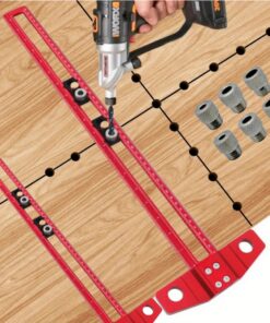2 in 1 Drilling Positioning Scoring Ruler, Aluminum Alloy Versatile Dowelling Jig W- 6/8/10mm Drill Sleeves and Activity Block
