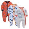 KAVKAS 1/2/3 Pcs Baby Boys Rompers Cartoon Print Overalls Cotton Infant Clothing Kids Jumpsuit Newborn Pajimas 0-3 Months