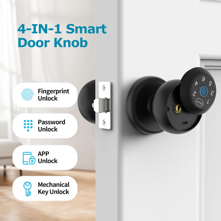 Viladepot Smart Lock Fingerprint Door Lock App Control Passcode Unlock Electronic Touchscreen Keypad Indoor - Image 4