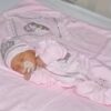 Dollbling Take me Home Nursery Baby Luxury Hospital Exit Clothing Newborn Pink Lace 5pcs Receiving Blanket Butterfly Romper Set