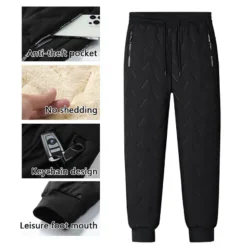 Alternative view of Winter Running Pants with Cashmere Fleece for Men in Waterproof Thermal Material