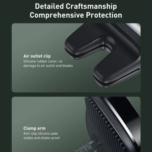 Car Phone Holder with Adjustable Grip for Air Outlet Mounting - Image 4