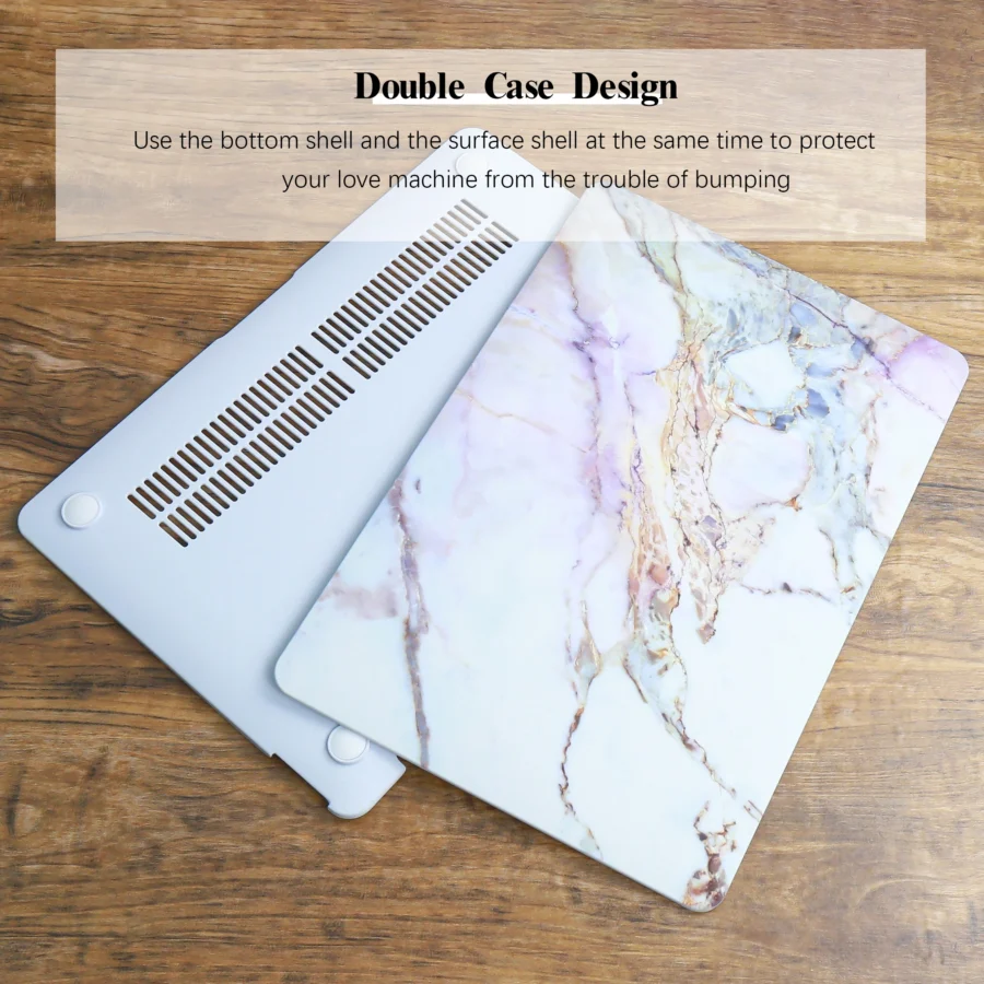 Laptop Case For Macbook Air Pro 13 Case 2025 2024 2023 M4 M3 M2 Air 15 Touch ID For Macbook Pro 16 12 14 Marble Hard Shell - Image 3