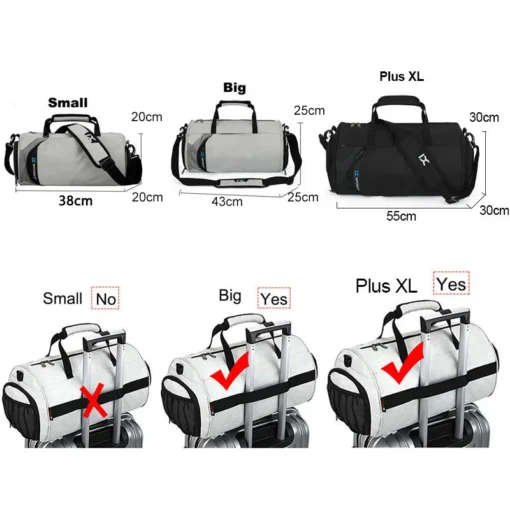 Men’s Gym Bag with Dual Compartment for Wet and Dry Storage for Training and Travel - Image 6
