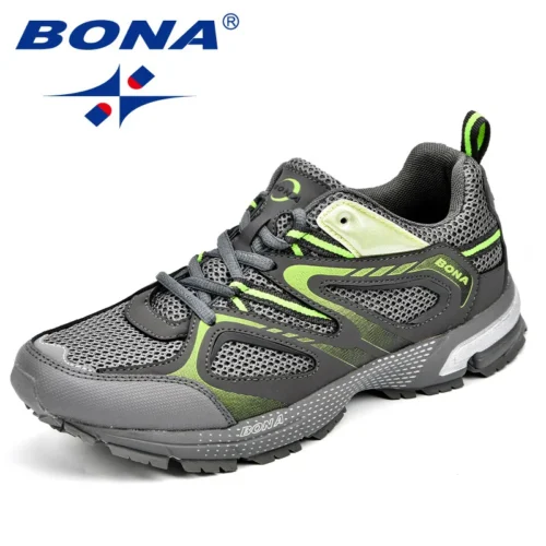 Alternative view of BONA New Arrival Classics Style Men Running Shoes Cow Split Mesh Men Sport Shoes Lace Up Outdoor Jogging Shoes