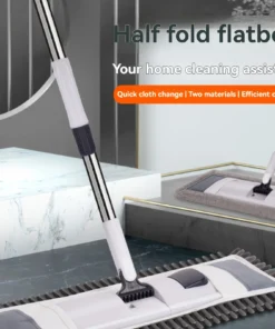 Alternative view of Folding Flat Mop Enlarge Durable Washable Removable Wet and Dry Chenille Sweeping Cleaner for Household Floor Dust Cleaning Mops