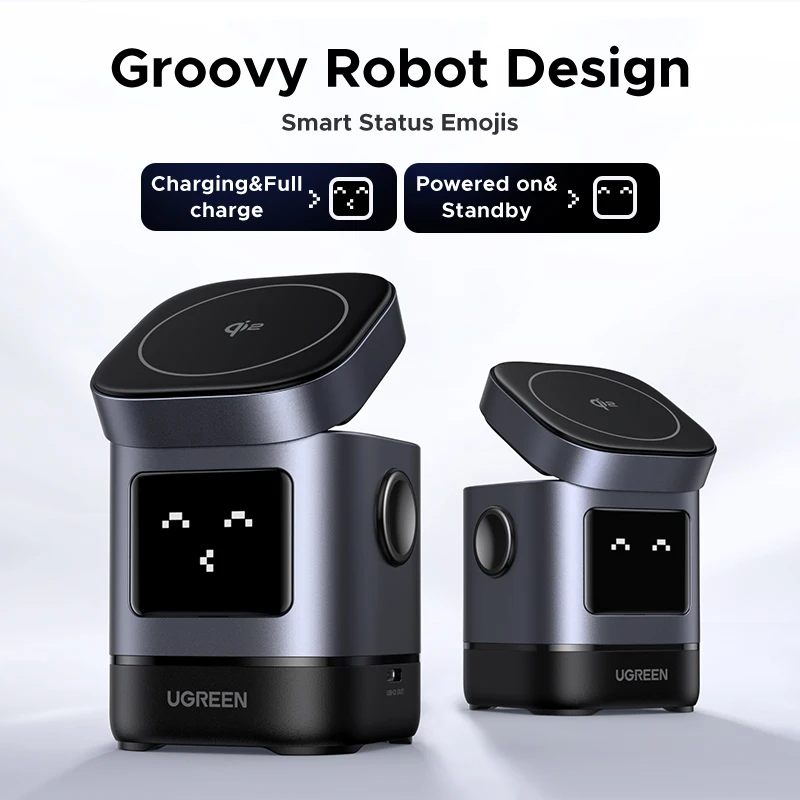 UGREEN Qi2 Magnetic Wireless Charging Stand with 15W Output for iPhone - Image 5