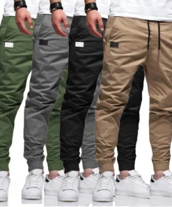 2024 New Cargo Pants Men's Loose Straight sports Clothing Solid color sweatpants Versatile Joggers Woven Casual Male Trousers