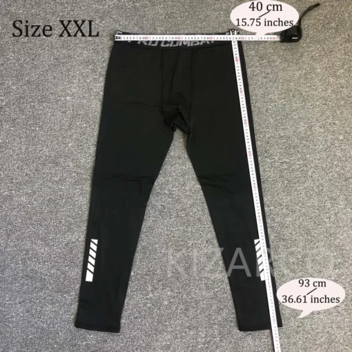 Fleece Compression Leggings with Warm Lining for Men's Fitness Training - Image 4