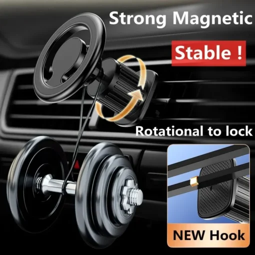 Magnetic Car Phone Holder with Strong Magnet for MagSafe iPhone and Samsung Smartphones - Image 3