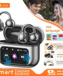 Wireless Ear Clip Earphones with Touch Screen 144 Languages AI Real Time Translation Headphones Smart Bluetooth 5.4 Earbuds