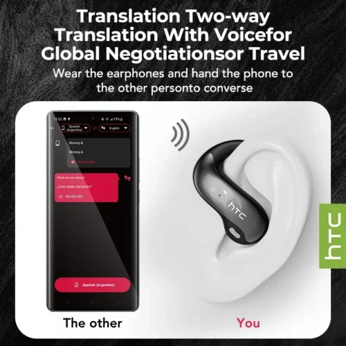 Alternative view of HTC NE30 Bluetooth V6.0 Earphones AI Translator Earbuds OWS Sports Headphones Sensitive High-definition Mic Wireless Headphones