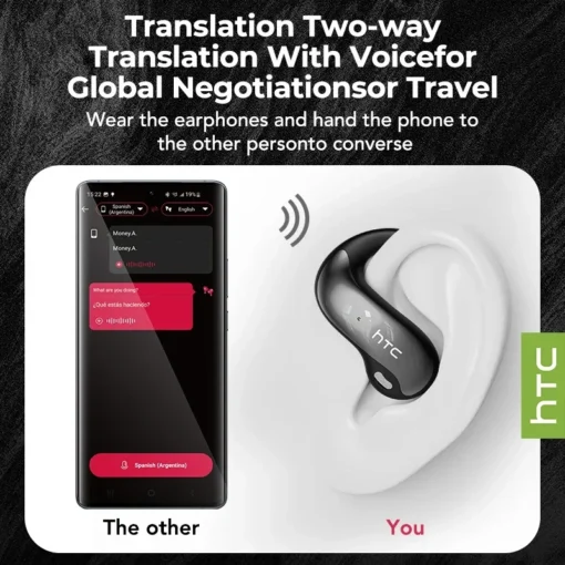 Bluetooth Earphones with AI Translator and High-definition Mic for Sports Use - Image 2