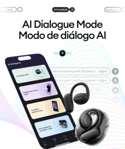 Alternative view of Choice HYUNDAI Openair5 AI Bluetooth Translation Earphones Hanging Ear Type AI Intelligent 100+ languages Meeting Earphone Gift