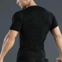 Alternative view of Men's Compression Short Sleeve T-Shirt for Enhanced Performance in Running and Fitness Activities