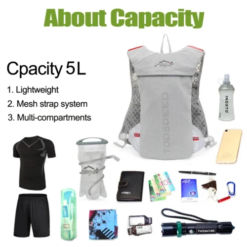 Alternative view of Outdoor Trail Running 5L Ultralight Backpack Hydration Jogging Vest Men Breathable Marathon Bicycle Bag Fitness Running Bag