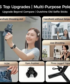 Alternative view of 4-in-1 Multifunctional Magnetic mini Selfie Stick with 360° Rotation Wireless Bluetooth Control Magnetic Phone Holder