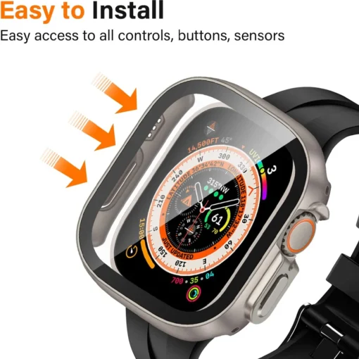 Shockproof Bumper Case with Tempered Glass Screen Protector for Apple Watch Ultra 3 49mm - Image 3