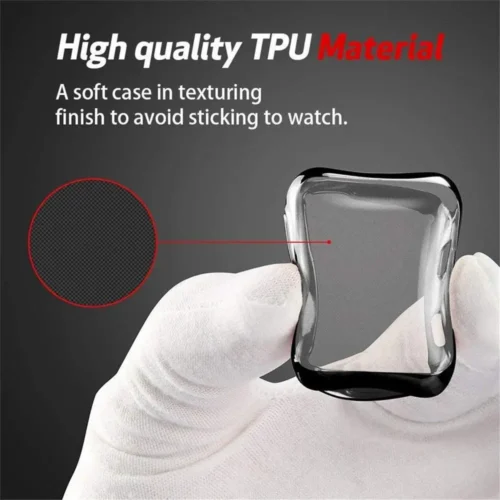Alternative view of Cover for Apple Watch Ultra 9 8 7 6 SE 5 4 Screen Protector for iWatch Series 38mm 40mm 41mm 42mm 44mm 45mm 49mm Soft Clear Case