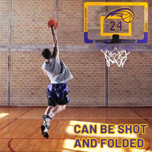 Indoor basketball set with wall bracket and non-perforated frame for children's safety and fun - Image 3