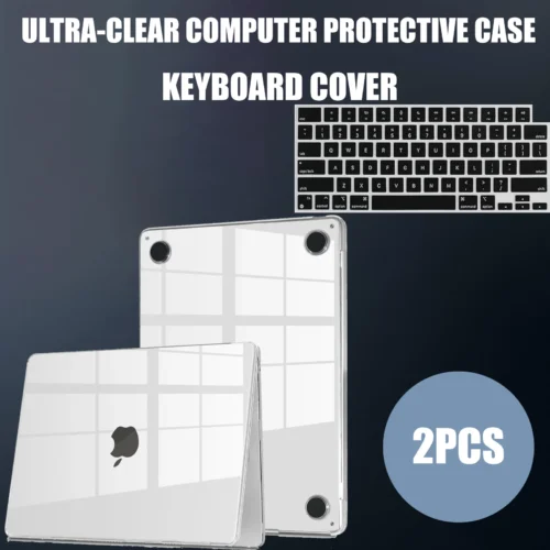For MacBook Air 13.6 inch Case M4 A3240 M3 A3113 M2 A268, Ultra Thin Super Crystal Clear Hard Shell Case & Keyboard Cover