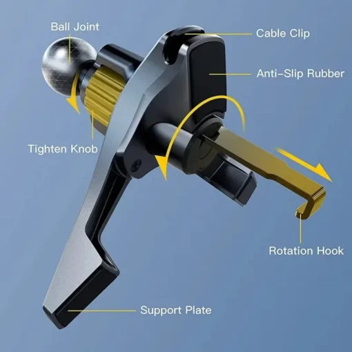 Car Phone Holder with 17mm Ball Head for Air Vent Mounting in Most Vehicles - Image 4