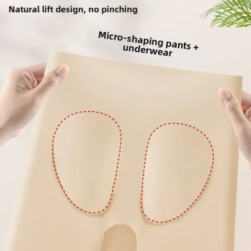 Alternative view of Fit High Waist Ice Silk Panties Seamless Anti Friction Safety Pants Tummy-Control Hip-Lifting Boxer Panties Women