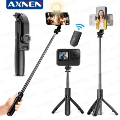 Selfie Stick Tripod with Wireless Remote for Smartphones and Adjustable Height