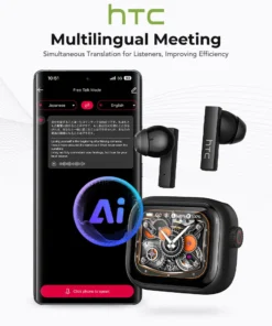 [HD On-screen subtitles] HTC Earphones Bluetooth V6 TWS Sports Wireless Headphones AI Translator Earbud Noise Reduction Mic