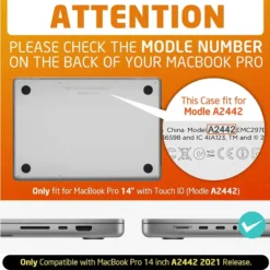 Alternative view of Hard Shell Protective Case with Shockproof Design for MacBook Pro 14 (2021-2025)