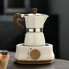 Moka Pot Electric Stove Mini Silent Ceramic Warmer Auto Shut-Off Electric Heating Plate for Tea Coffee Brewing at Home