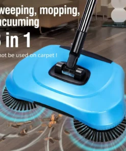 3 in 1 Multifunctional Manual Sweeping and Mopping Set - Cleaning Set with Long Handle - Household Set with Polyester Bristles