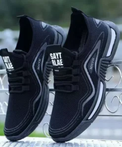 Alternative view of Men Shoes Slip on Fashion Sneakers Male Sport Running Shoes Breathable Gym Training Walking Tennis Shoes Non Slip Workout Flats