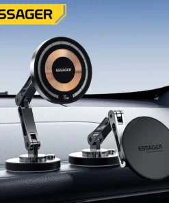 Essager Magnetic Wireless Charger Car Phone Holder 15W Fast Charging Easy Paste Mount Stand For Magsafe iPhone 15 14 13 Pro Max