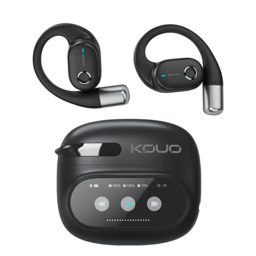 KOUO Open Bluetooth Earphones 164 Languages Real Time Translator Headphones Wireless Earbuds for Travel Learning Sports Gaming