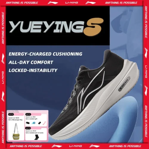 Li-Ning Men's YUEYING 5 Cushion Running Shoes TEMPO BOUNSE Reflective Breathable LiNing Wearable Sneakers ARHV015