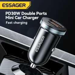 USB C Car Charger with Quick Charge 3.0 and 30W Power Delivery for Smartphones and Tablets
