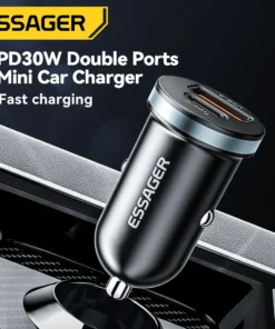 Essager 30W USB C Car Charger Type C Quick Charger PD QC 3.0 SCP 5A Fast Charging Car Phone Charge For iPhone Xiaomi Samsung