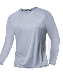 Alternative view of Summer Ice Silk Long Sleeve T-Shirt Men 2023 New Quick Dry Breathable Air Conditioning Outdoor Sun Protection Running Outer Wear