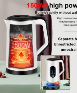 Alternative view of 2.2L Stainless Steel Electric Digital Display Large Tea Kettle 1500W Fast Boil Multifunctional Tea Pot for Making Tea and Coffee