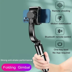 Gimbal Stabilizer Selfie Stick with Wireless Tripod and Bluetooth Shutter for iOS and Android