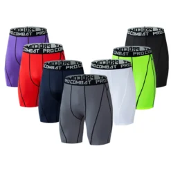 Men's Compression Workout Shorts with Elastic Waistband for Fitness Activities