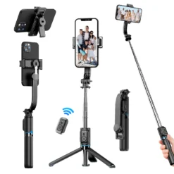 Selfie Stick with Tripod Stand and Remote, 42" Extendable for iPhone and Android Devices