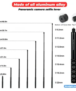 1.2m Ultra-Long Carbon Fiber Invisible Selfie Stick For Insta360 X3/X2/for DJI Action 3/GoPro Camera Invisible Selfie Stick