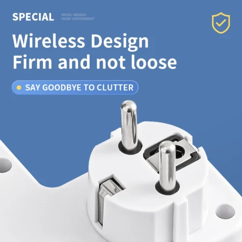 Alternative view of EU AC Plug Power Strip Wall Mounted Independent Switch Multitap Socket Network Filter With USB Charging Network Filter Adapter