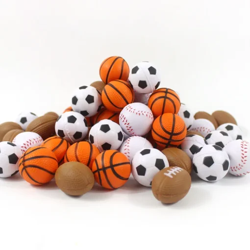 Mini Toy Stress Ball Set with Basketball and Soccer Design for Kids and Sports Enthusiasts - Image 3