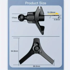 Alternative view of Car Phone Holder with 17mm Ball Head for Air Vent Mounting in Most Vehicles