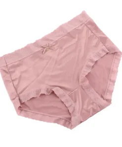 Elastic Traceless Soild Color Satin Underpants Fashion Women Underwear Lace Lingerie Ice Silk Panties Lady Briefs