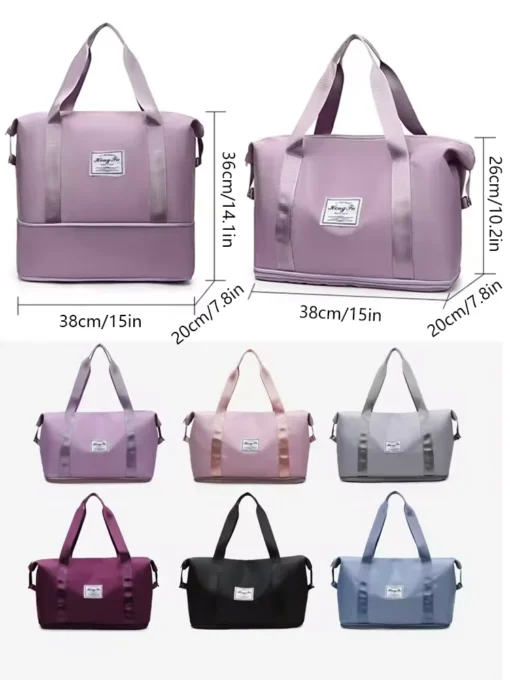 Nylon Waterproof Duffle Bag with Large Capacity for Women Travel and Gym - Image 4