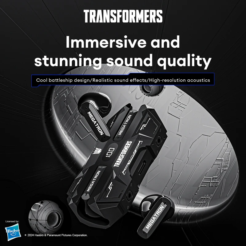 Choice TRANSFORMERS TF-T51 Bluetooth 5.4 Gaming Headsets Stereo Sound Wireless Earphones LED Display AI Translator Headphones - Image 2